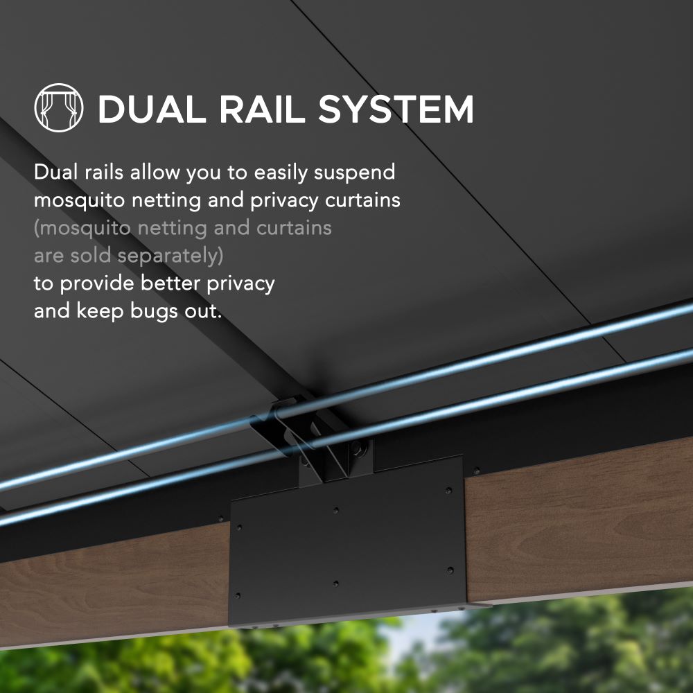 SUNJOY 12x20 Patio Wooden Gazebo with Ceiling Hooks