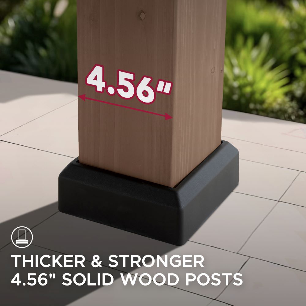 SUNJOY 12x20 Patio Wooden Gazebo with Ceiling Hooks