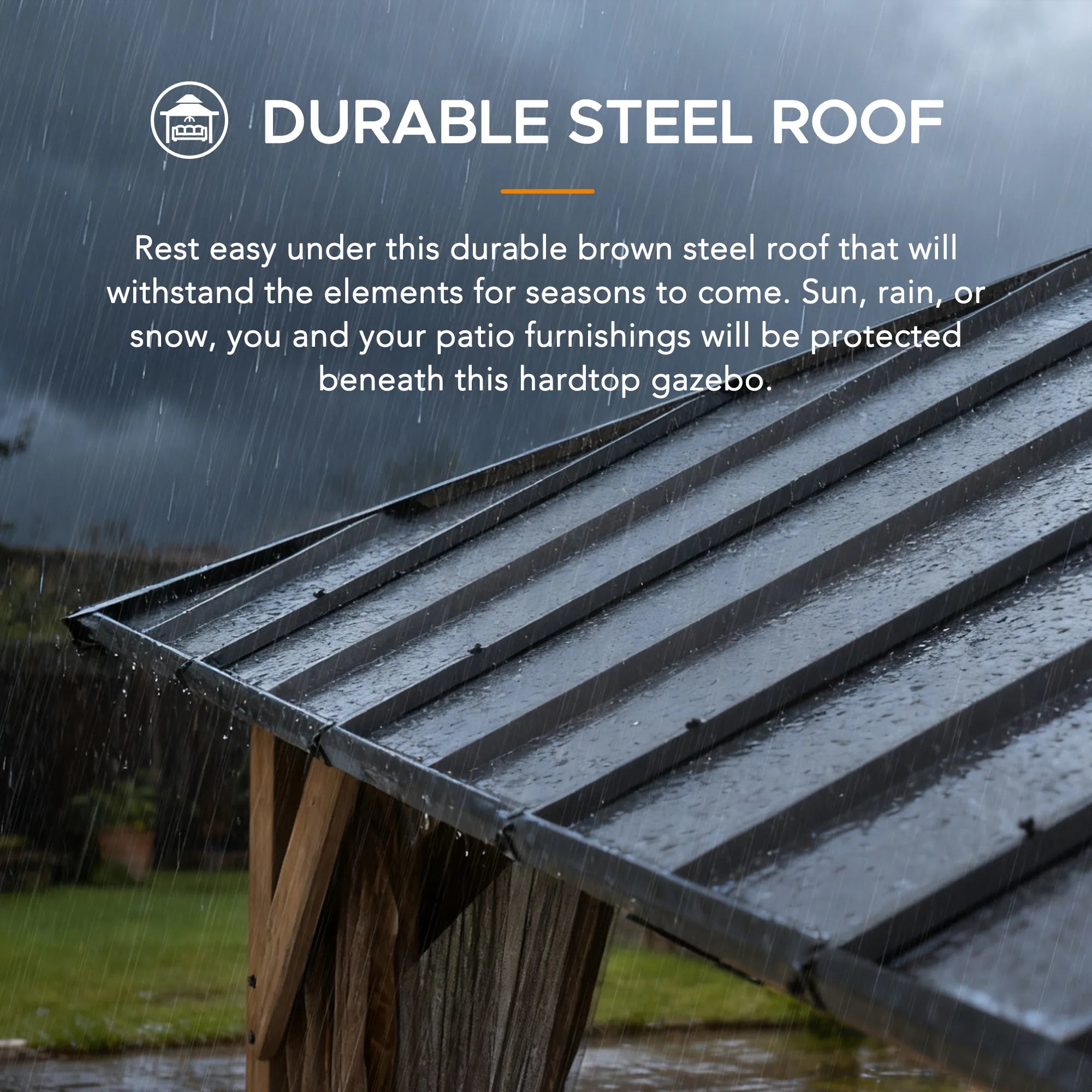 SUNJOY 12x16 Patio Cedar Wood Gazebo with Galvanized Steel Roof & Mosquito Netting