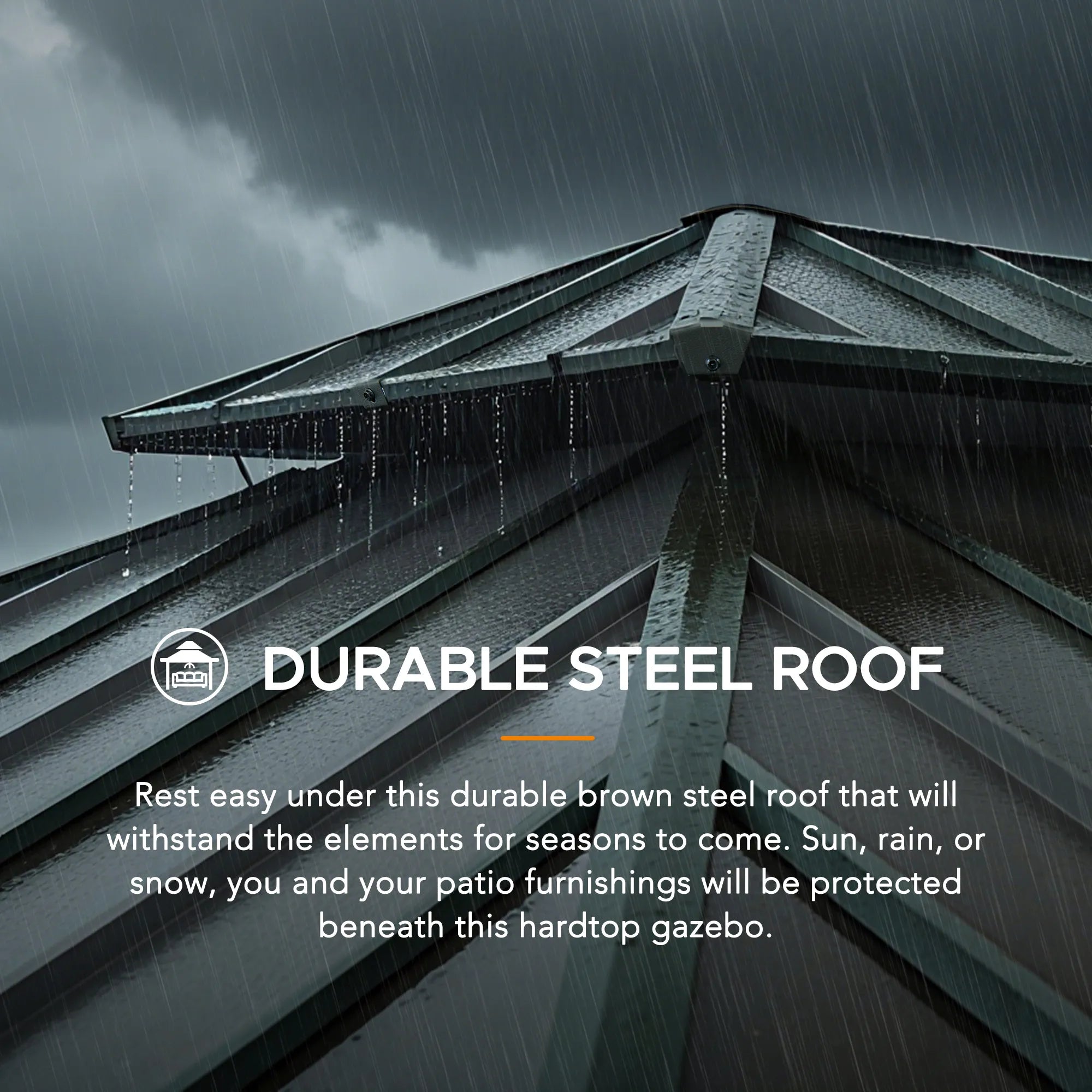 SUNJOY 10x12 Cedar Wood Gazebo with Galvanized Steel Roof, LED String Lights & Mosquito Netting - Brown