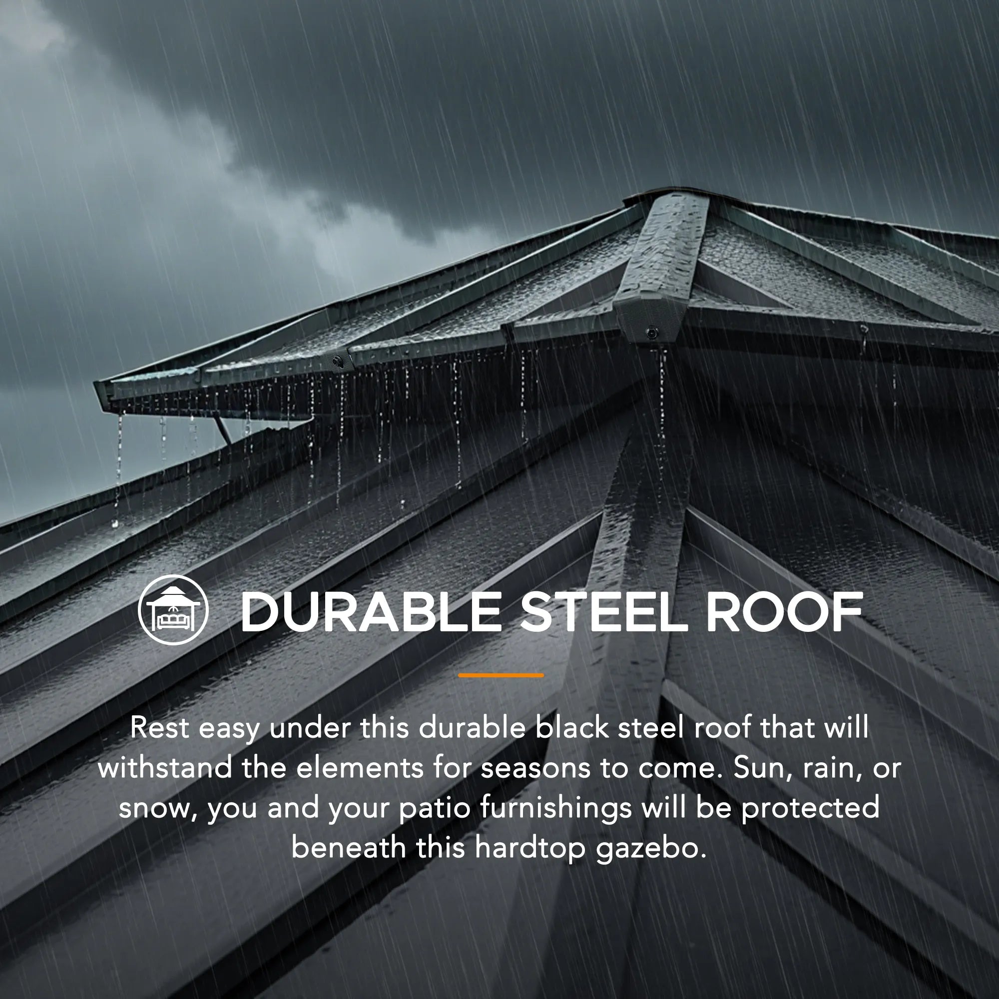 SUNJOY 10x12 Cedar Wood Gazebo with Galvanized Steel Roof, LED String Lights & Mosquito Netting - Black