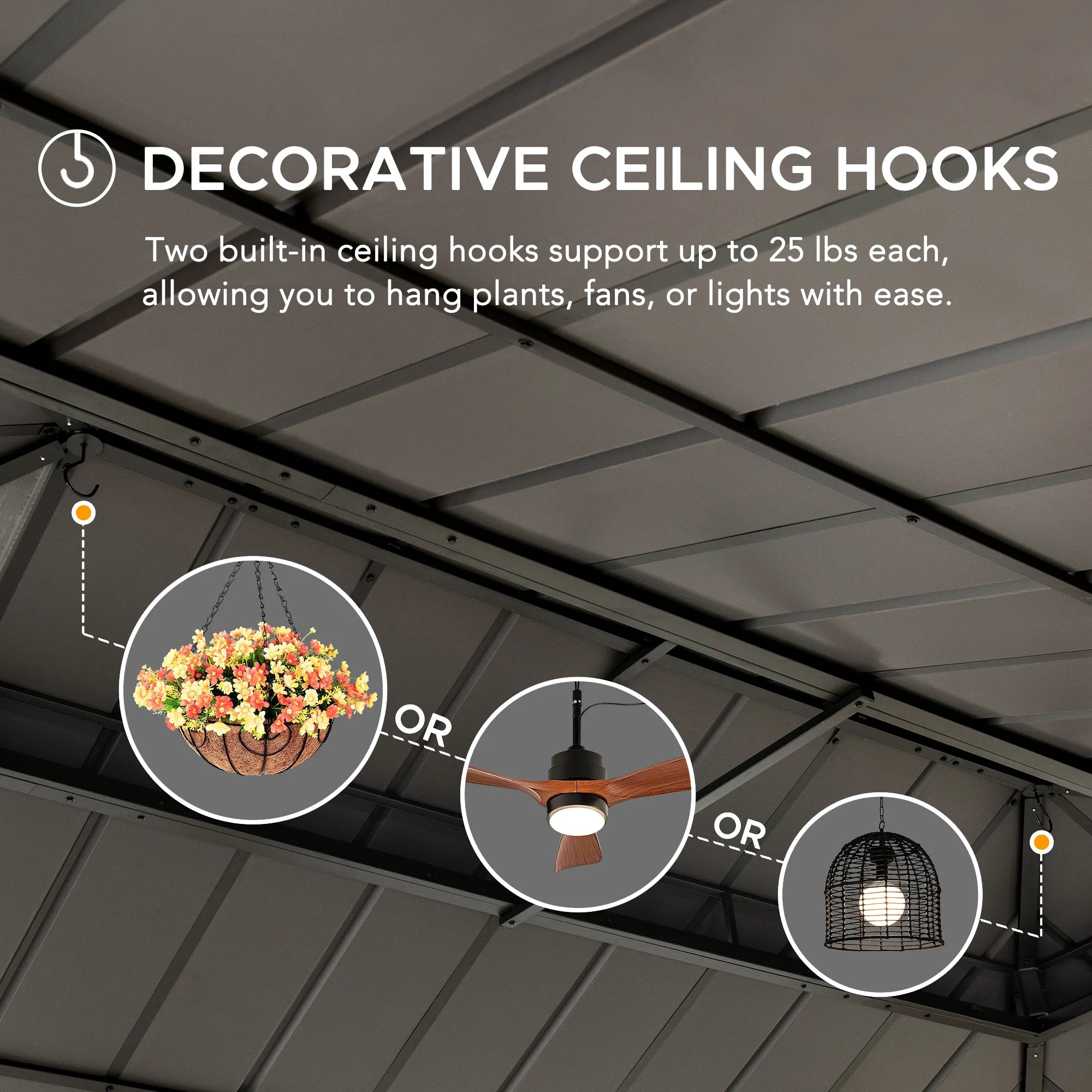 SUNJOY 12x20 Cedar Frame Gazebo with Galvanized Steel Roof and Curtains