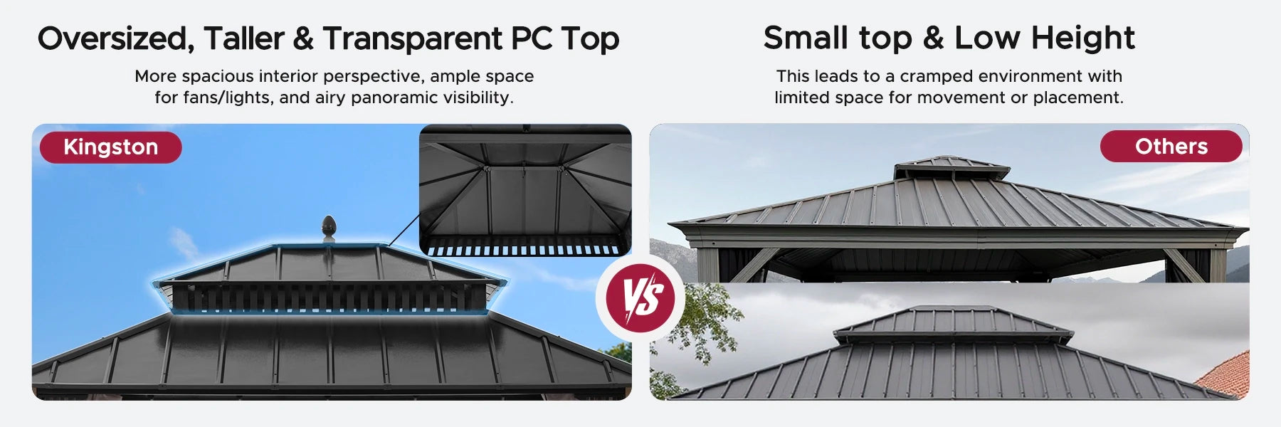 SUNJOY Kingston 12x10 Gazebo with Netting & Curtain | Steel Roof with Extra-Tall & Oversized Vent Top - Ceadr Wood Posts