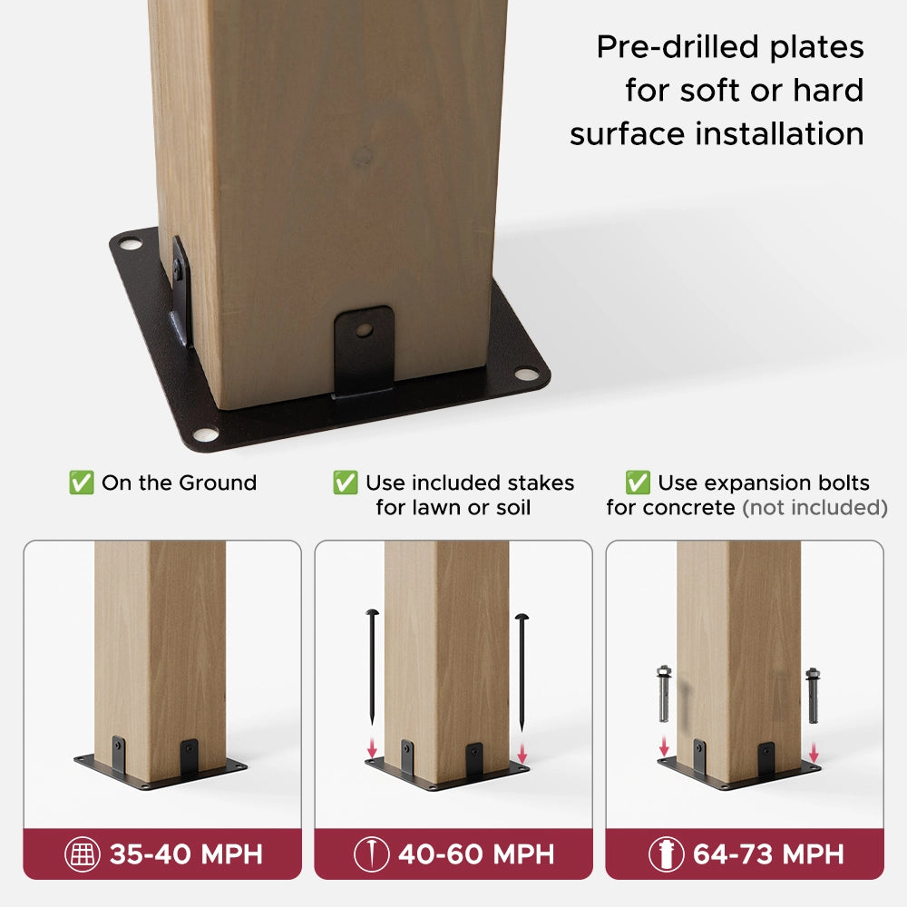 SUNJOY Kingston 12x12 Gazebo with Netting & Curtain | Steel Roof with Extra-Tall & Oversized Vent Top - Cedar Wood Posts