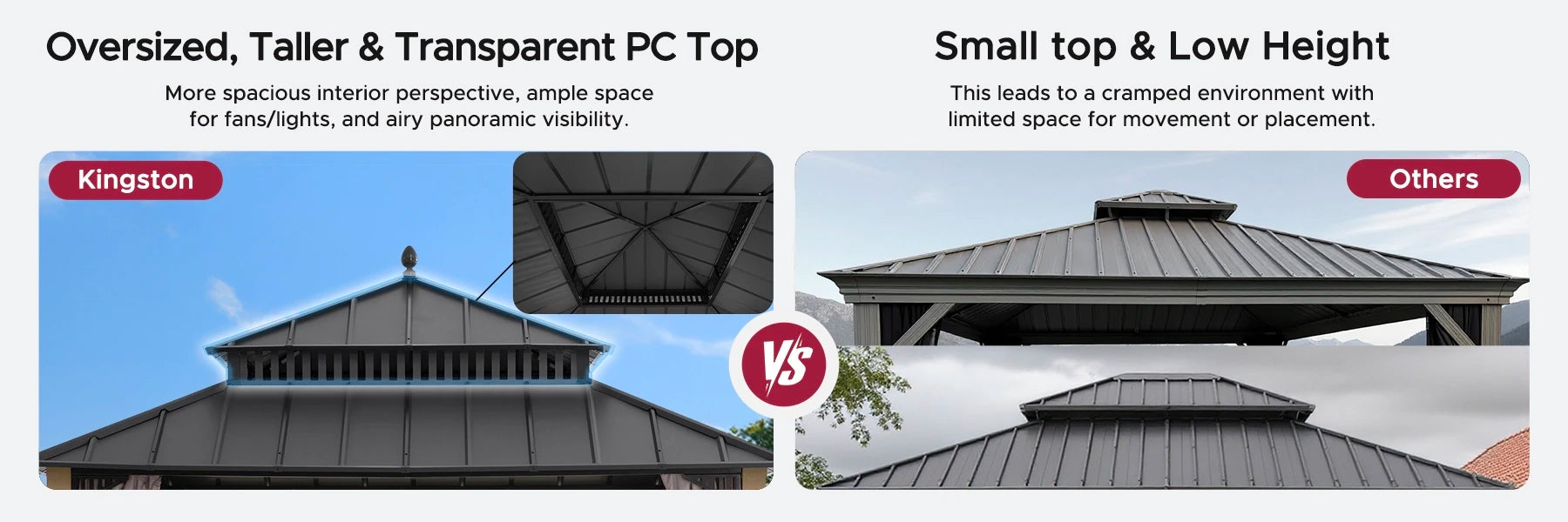 SUNJOY Kingston 12x12 Gazebo with Netting & Curtain | Steel Roof with Extra-Tall & Oversized Vent Top - Cedar Wood Posts
