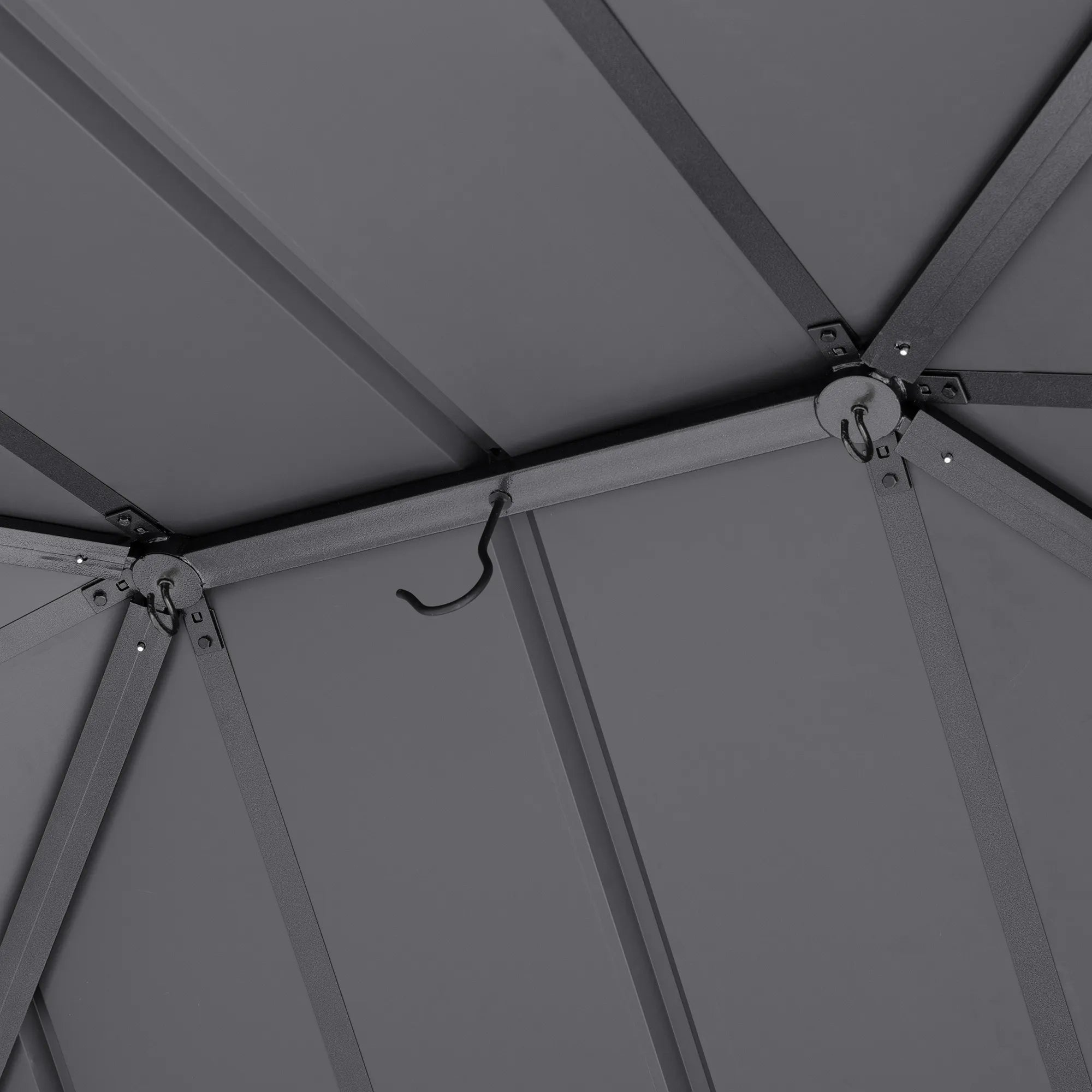 SUNJOY Kingston 12x14 Gazebo with Netting & Curtain | Steel Roof - Woodgrain Aluminum Posts