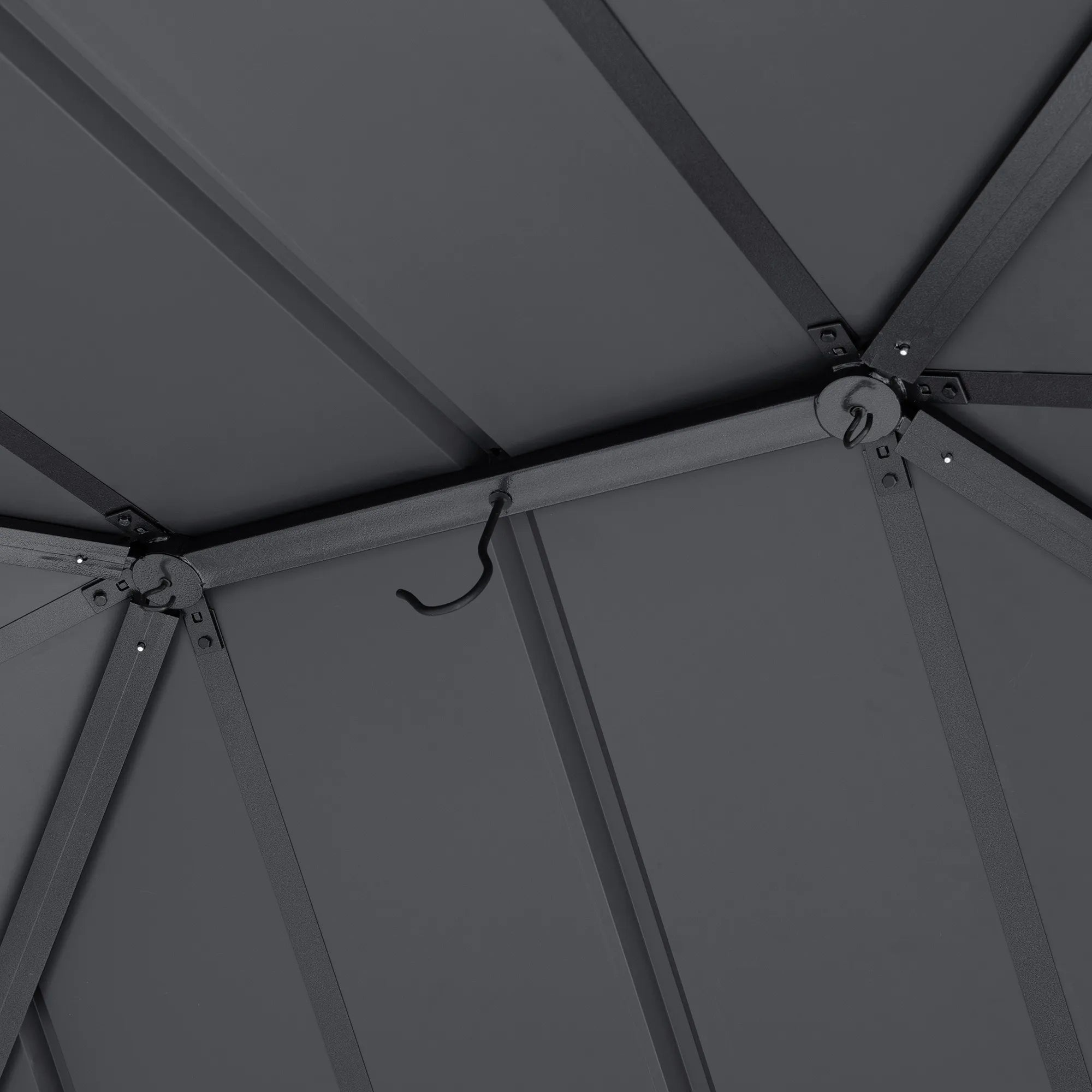 SUNJOY Kingston 12x14 Gazebo with Netting & Curtain | Steel Roof - Gray Aluminum Posts