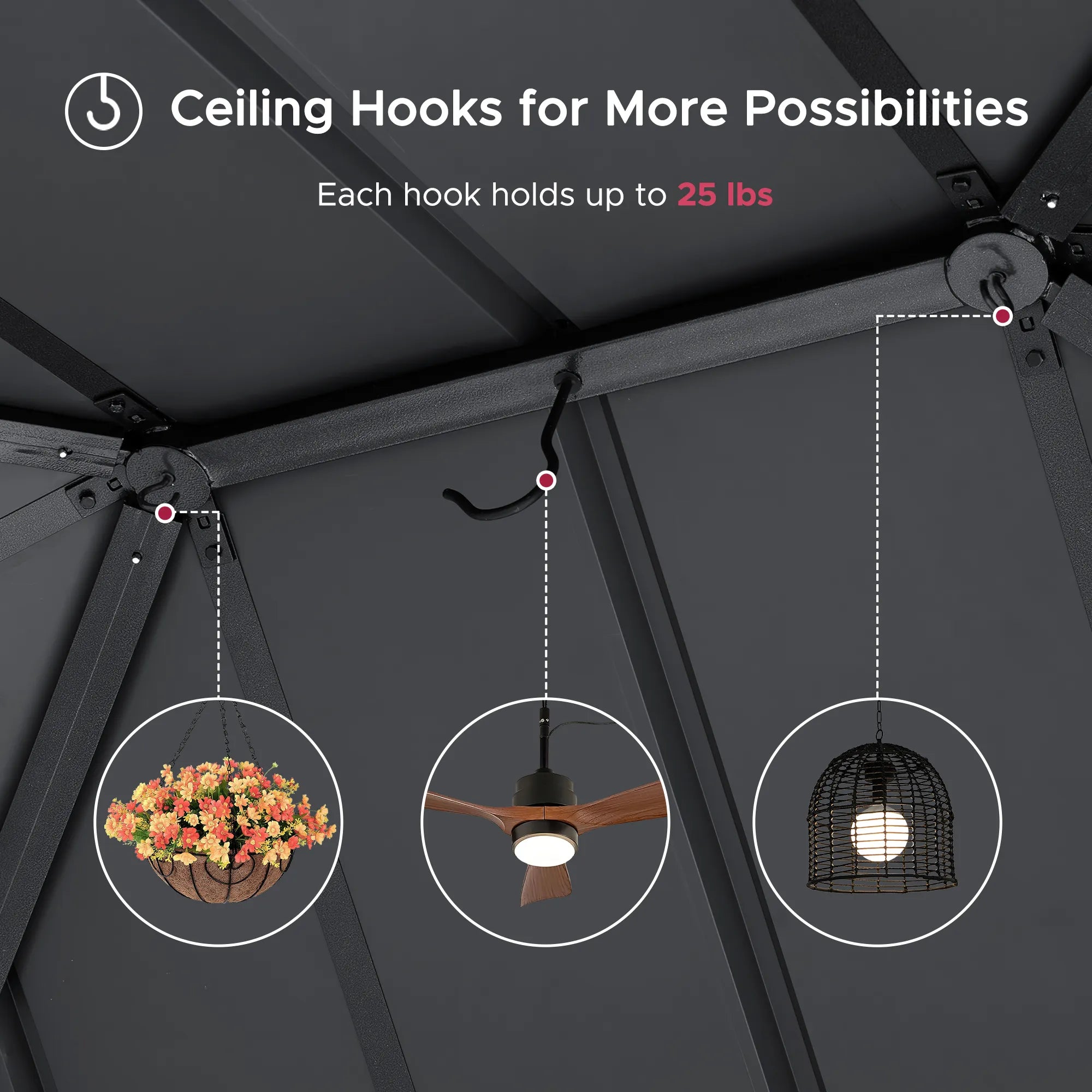 SUNJOY Kingston 12x14 Gazebo with Netting & Curtain | Steel Roof with Extra-Tall & Oversized Vent Top - Cedar Wood Posts