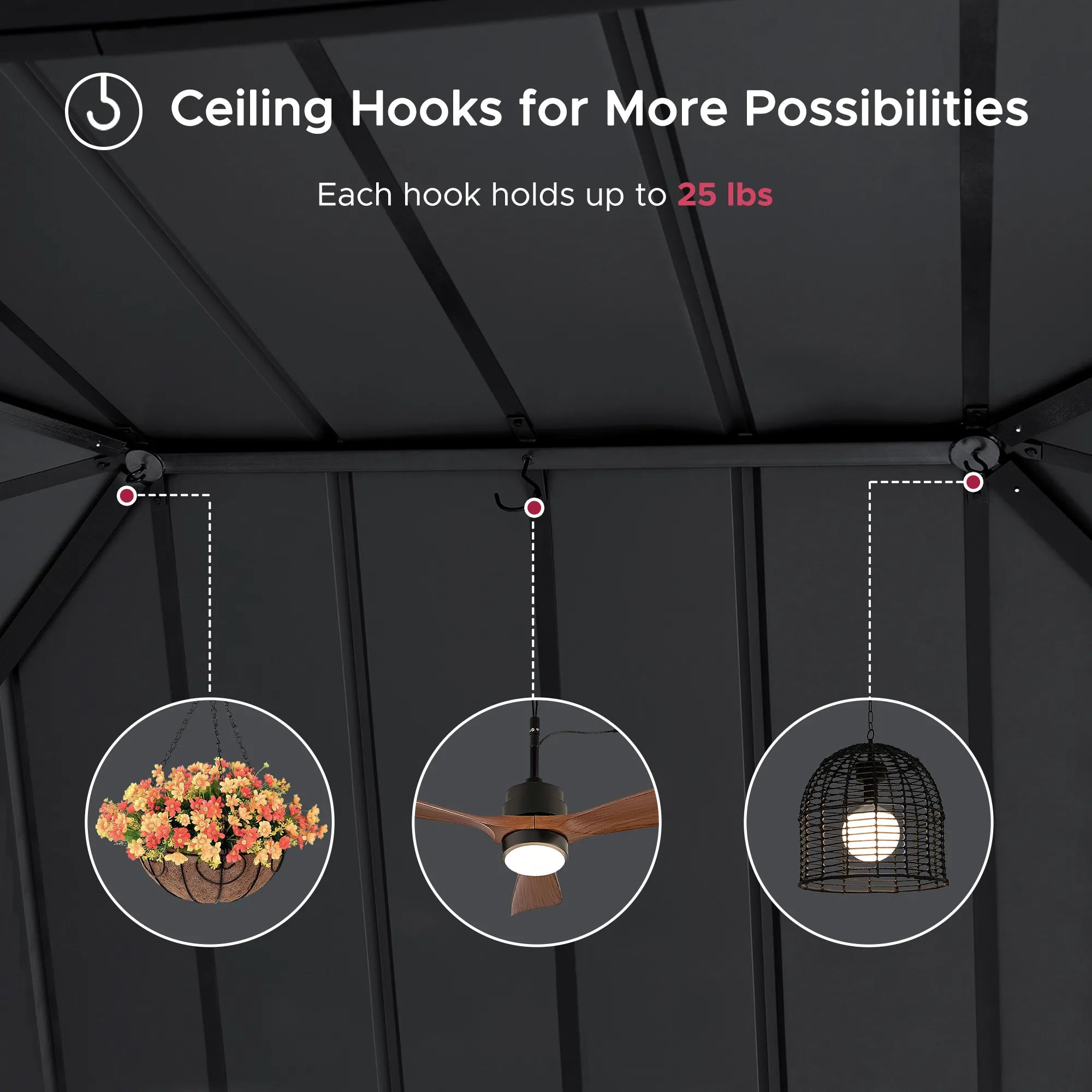 SUNJOY Kingston 12x16 Gazebo with Netting & Curtain | Steel Roof - Woodgrain Aluminum Posts