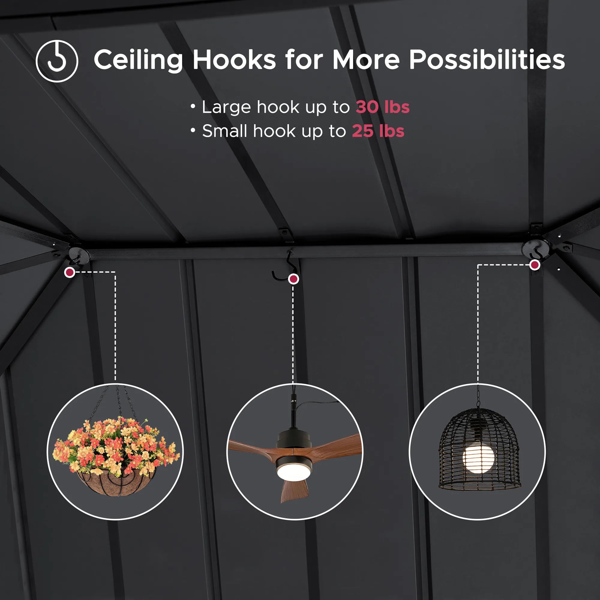 SUNJOY Kingston 12x16 Gazebo with Netting & Curtain | Steel Roof with Extra-Tall & Oversized Vent Top - Wood Posts