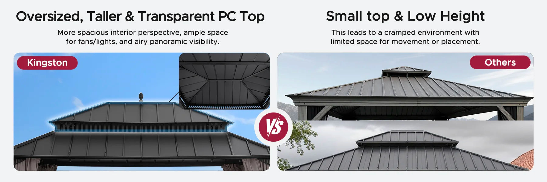 SUNJOY Kingston 12x16 Gazebo with Netting & Curtain | Steel Roof with Extra-Tall & Oversized Vent Top - Wood Posts
