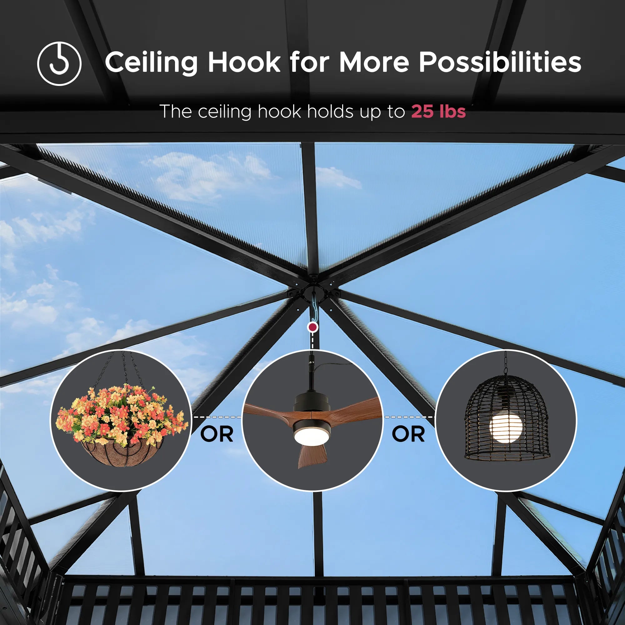 SUNJOY Kingston 12x12 Gazebo with Netting & Curtain | Steel Roof with Extra-Tall & Oversized PC Vent Top - Cedar Wood Posts