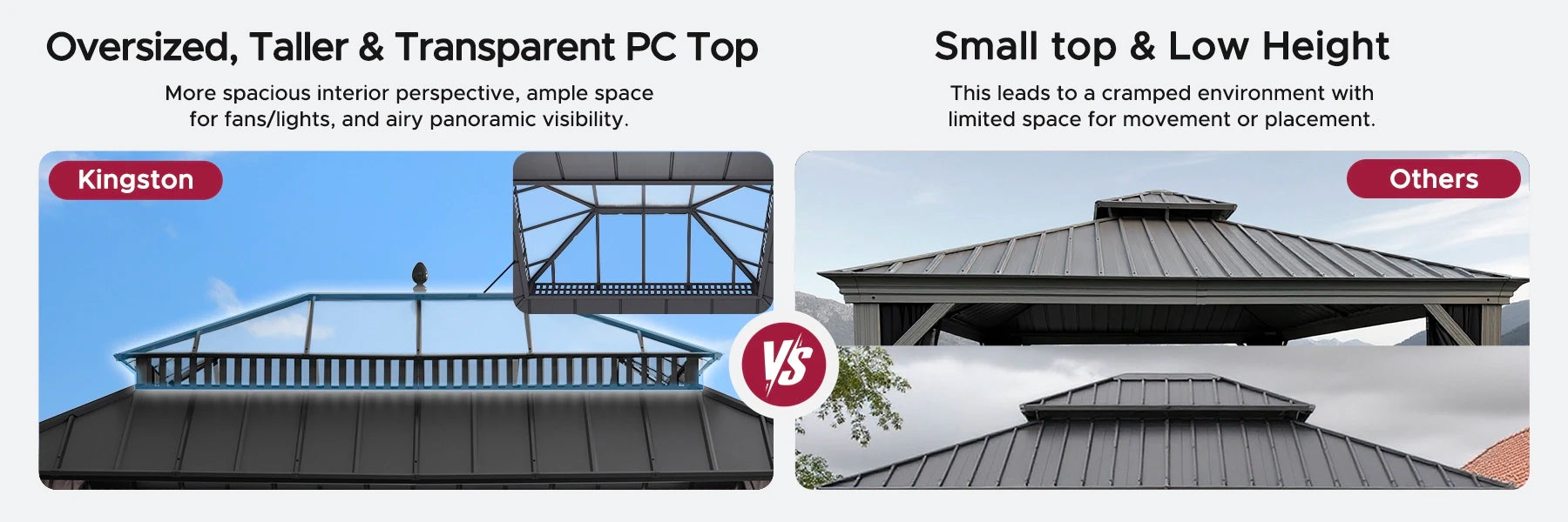 SUNJOY Kingston 12x16 Gazebo with Netting & Curtain | Steel Roof with Extra-Tall & Oversized PC Vent Top - Wood Posts