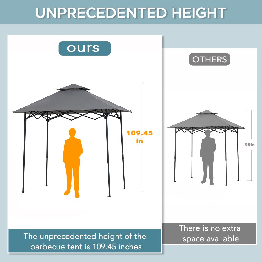 SUNJOY 5x8 Pop up Grill Gazebo with Magnetic LED Light and Carrying Bag