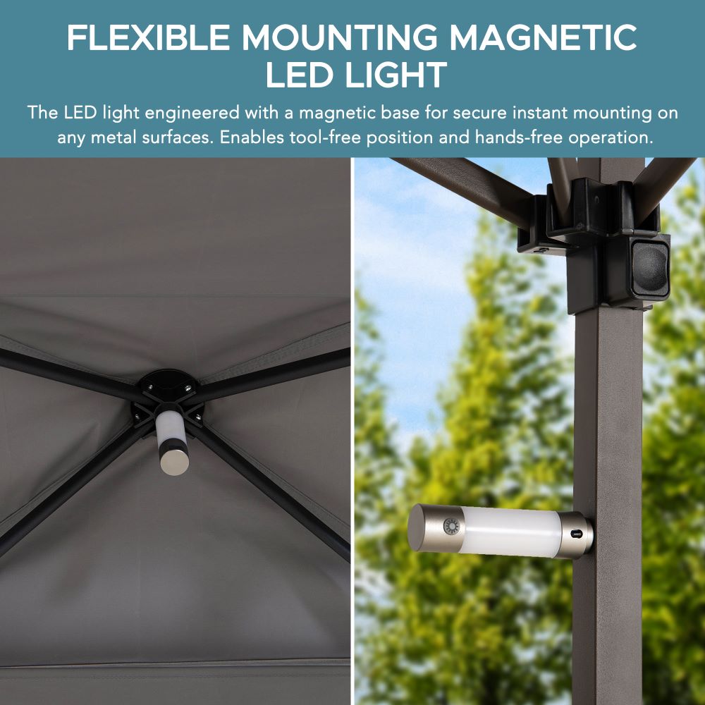 SUNJOY 5x8 Pop up Grill Gazebo with Magnetic LED Light and Carrying Bag