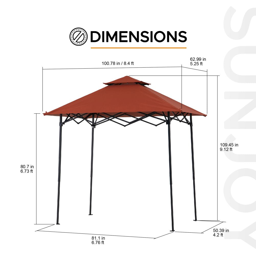 SUNJOY 5x8 Pop up Grill Gazebo with Magnetic LED Light and Carrying BagΒ
