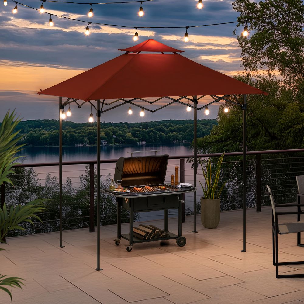 SUNJOY 5x8 Pop up Grill Gazebo with Magnetic LED Light and Carrying BagΒ
