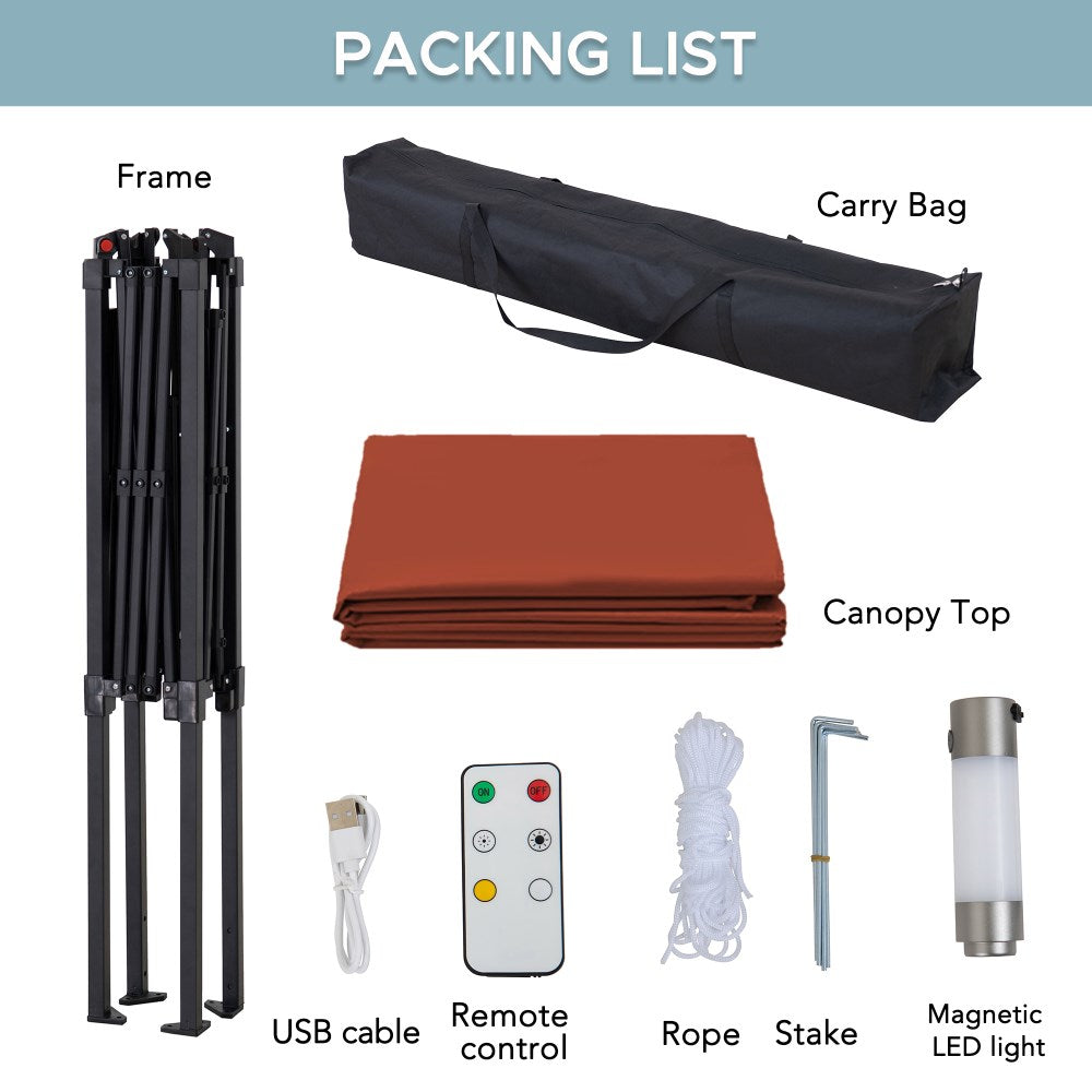 SUNJOY 5x8 Pop up Grill Gazebo with Magnetic LED Light and Carrying BagΒ