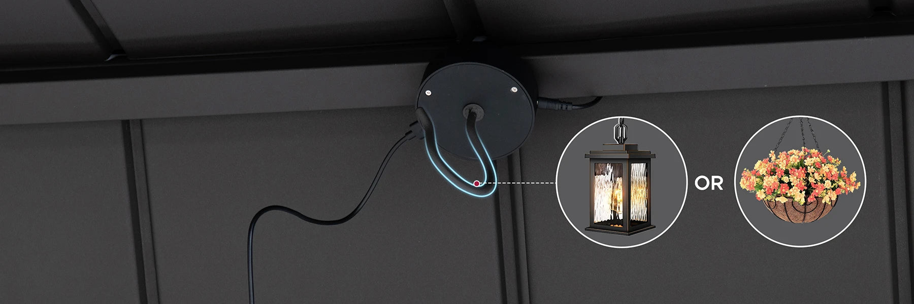 SUNJOY 8x12 Brown Wood Grill Gazebo with Solar Power and Shelves