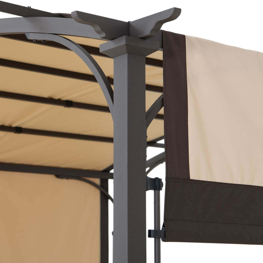 SUNJOY 9.5x11 Metal Arched Pergola Kits with Adjustable Canopy Roof