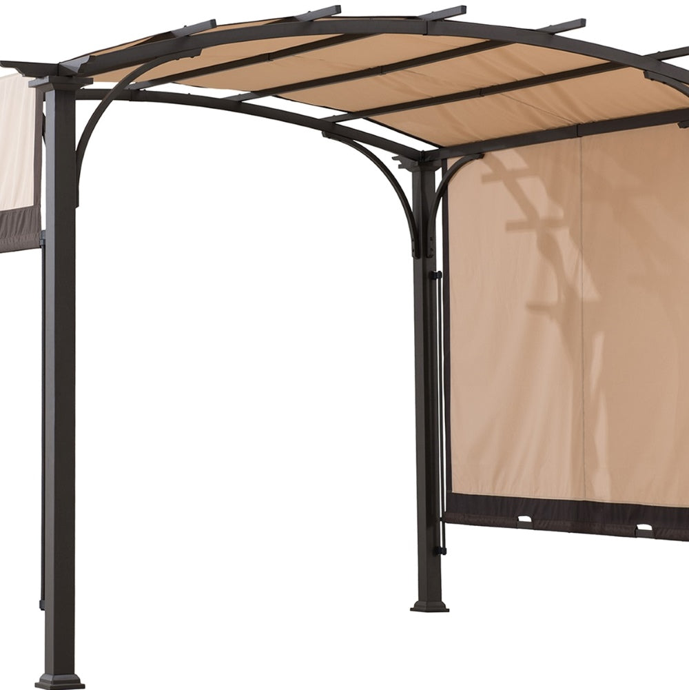 SUNJOY 9.5x11 Metal Arched Pergola Kits with Adjustable Canopy Roof