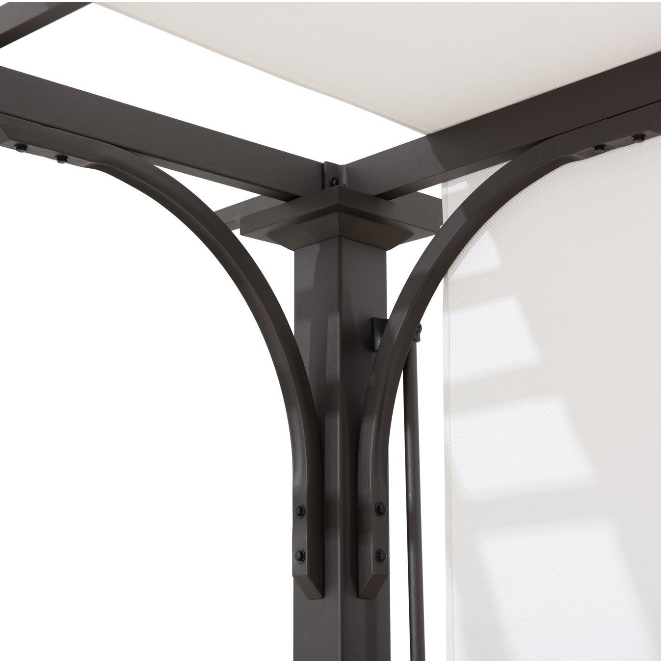 SUNJOY 10x10 White Pergola with Adjustable Canopy Roof