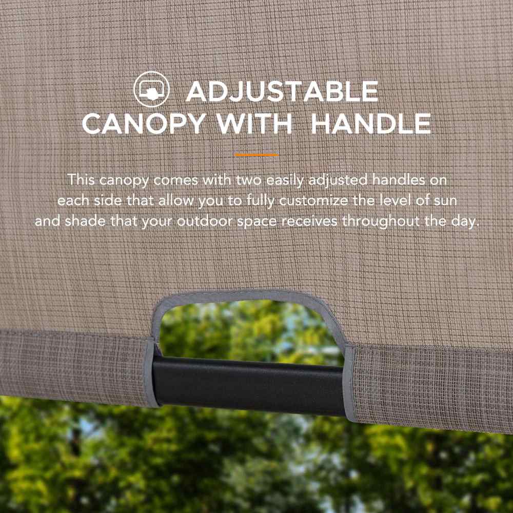SUNJOY 11x11 Metal Pergola with Sliding Canopy & Wood-Look Finish