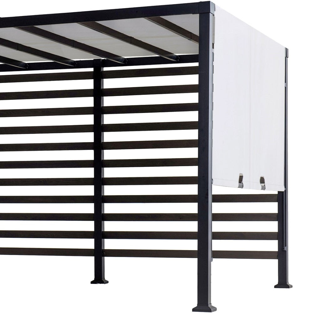 SUNJOY 10x12 Steel Pergola Kit with White Adjustable Canopy