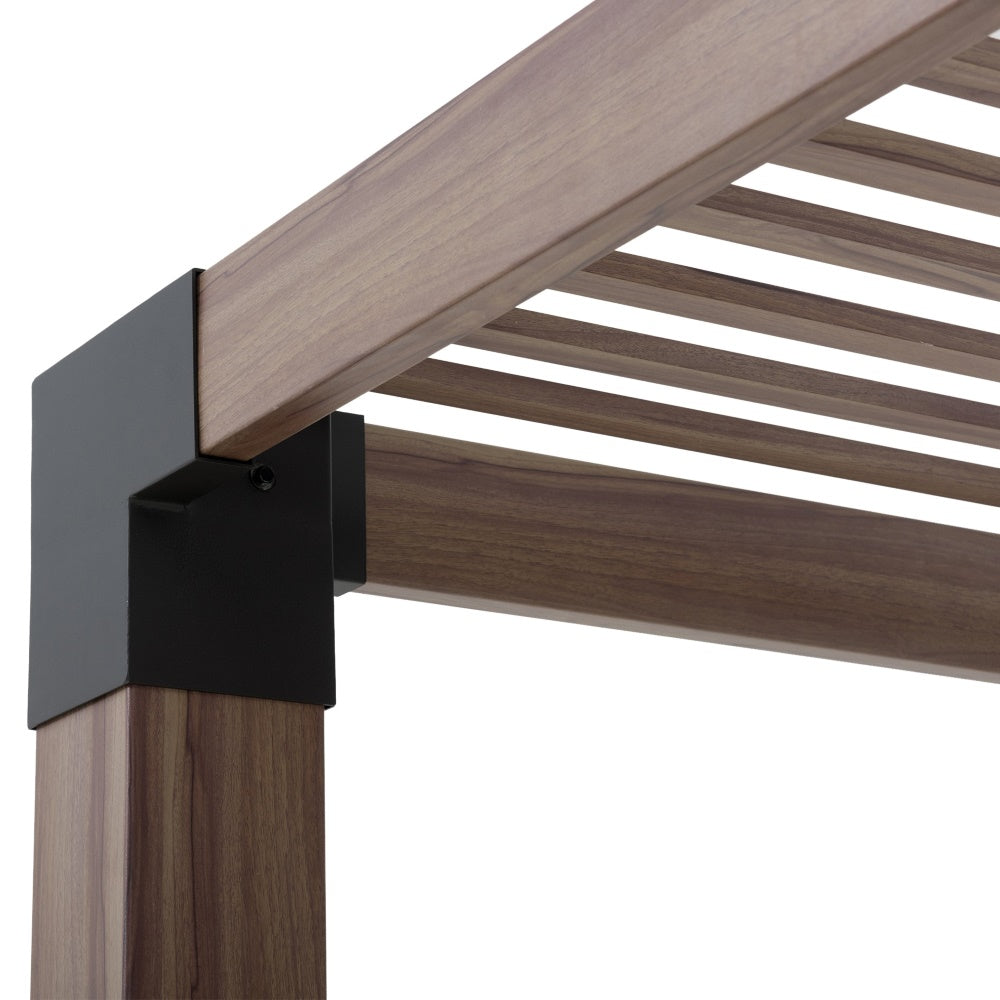 SUNJOY 10x12 Modern Metal Pergola Kit with Nature Wood Grain Finish