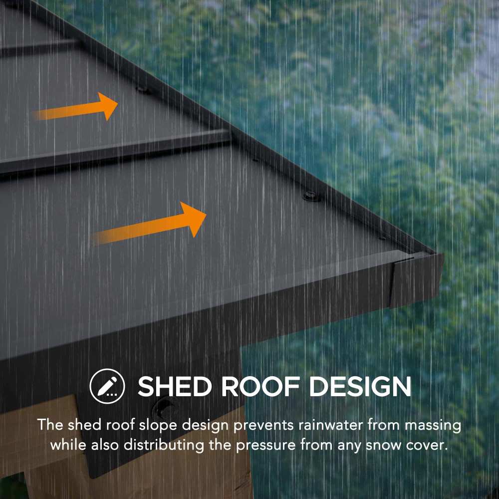 SUNJOY 10x12 Cedar Gazebo Pergola with Bar Shelves and Power Port.