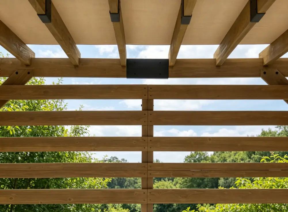 SUNJOY 10x11 Outdoor Wooden Hot Tub Pergola with Adjustable Canopy