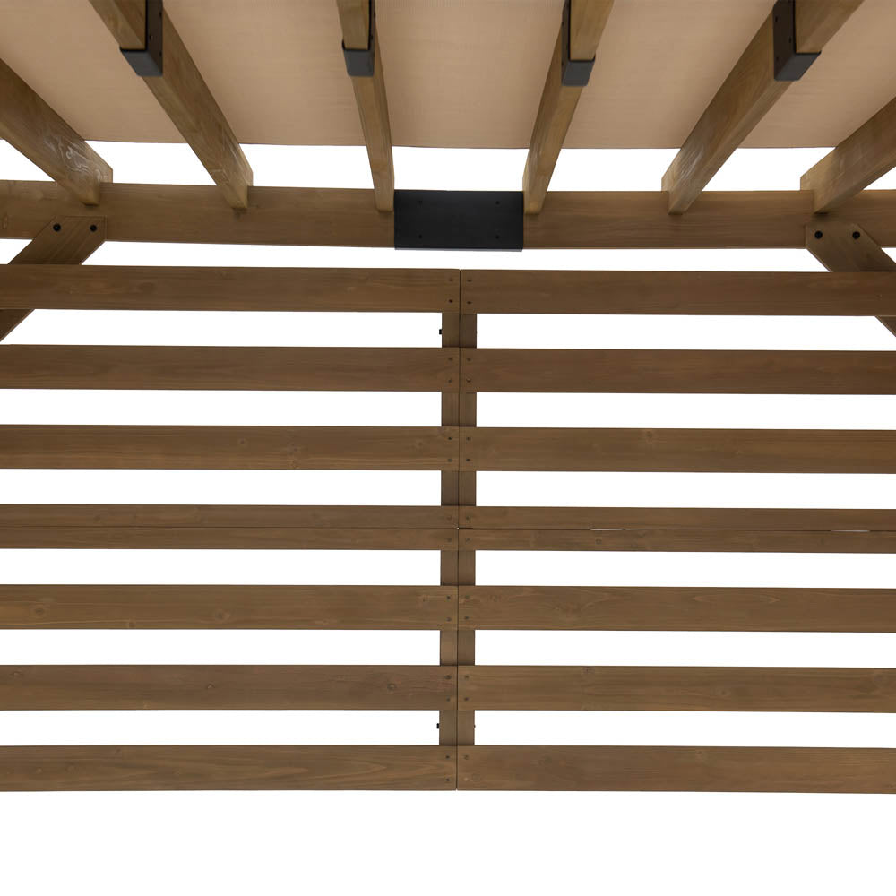 SUNJOY 10x11 Outdoor Wooden Hot Tub Pergola with Adjustable Canopy