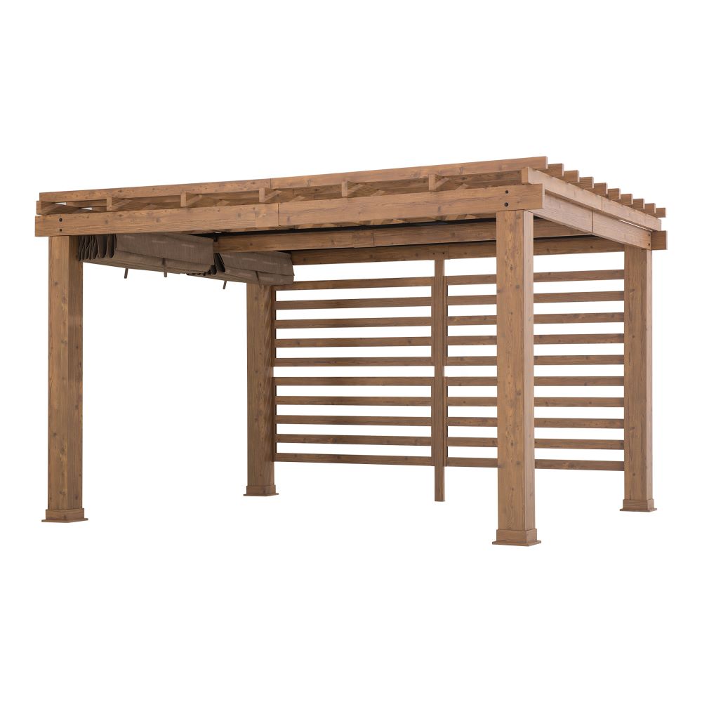 SUNJOY 11x13 Backyard Aluminum Pergola with Retractable Sling Canopy.