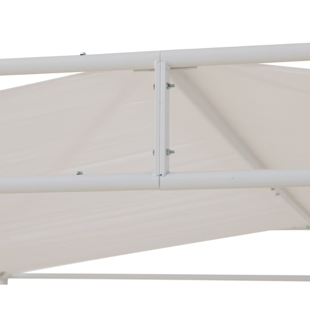 SUNJOY 10x10 Darkeford Metal Pergola with White Sling Fabric Canopy