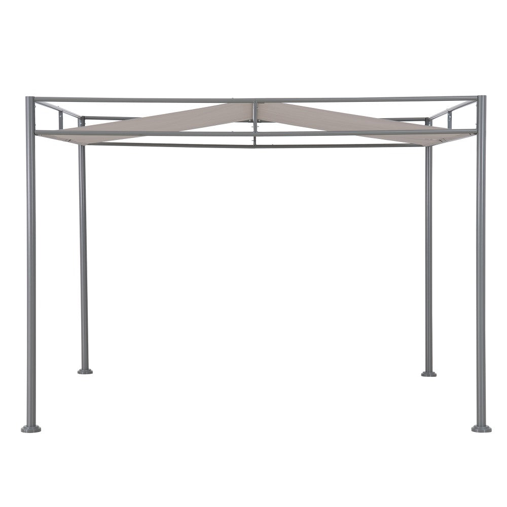 SUNJOY 10x10 Darkeford Metal Pergola with White Sling Fabric Canopy
