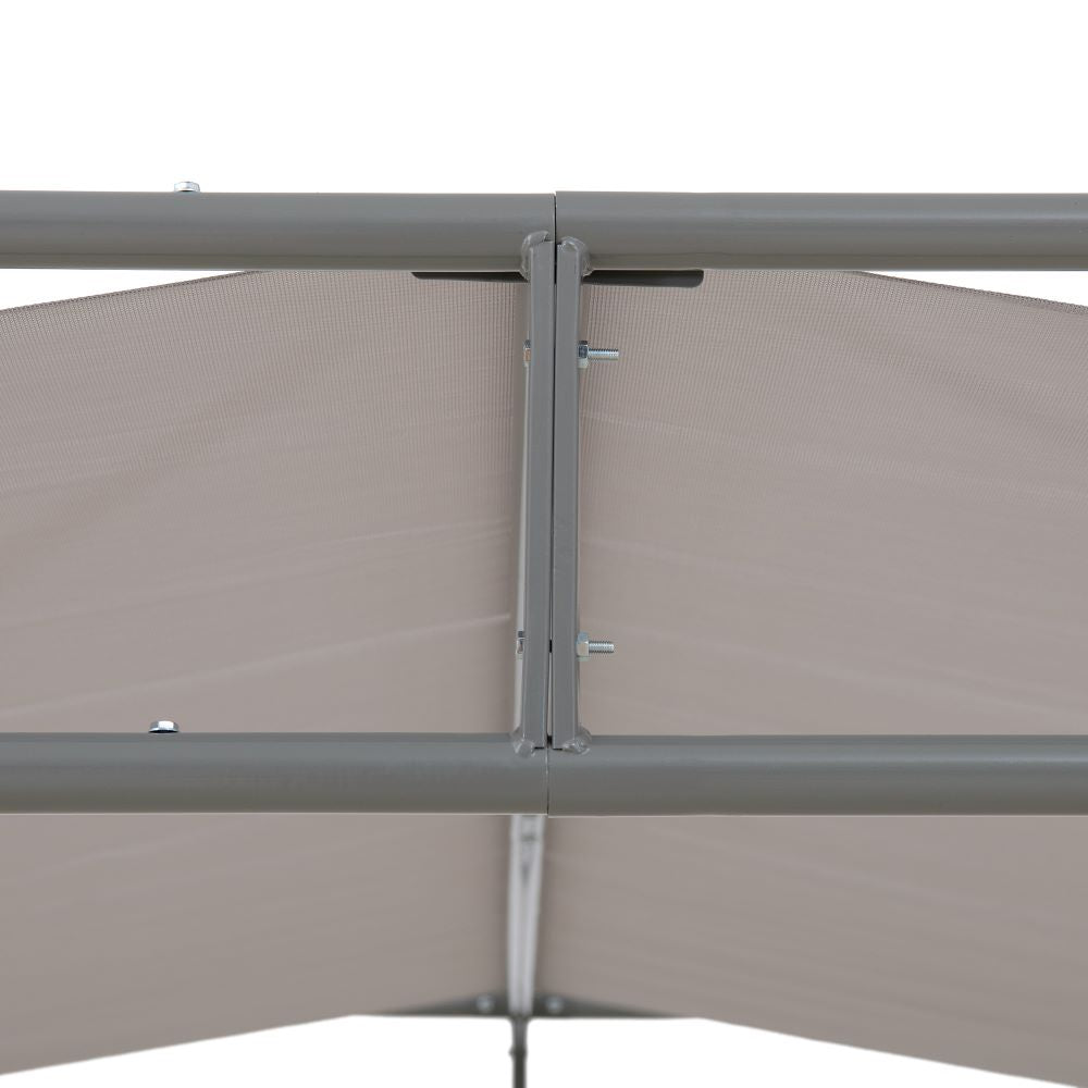 SUNJOY 10x10 Darkeford Metal Pergola with Grey Sling Fabric Canopy