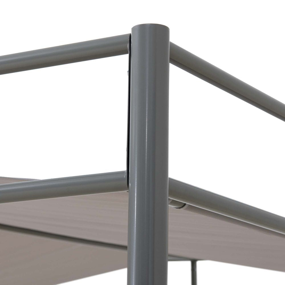 SUNJOY 10x10 Darkeford Metal Pergola with Grey Sling Fabric Canopy