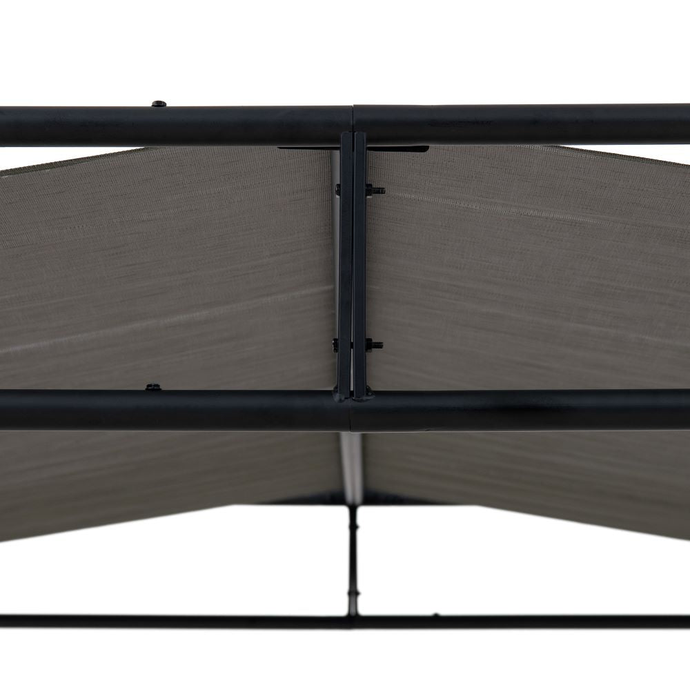 SUNJOY 10x10 Darkeford Metal Pergola with Black Sling Fabric Canopy