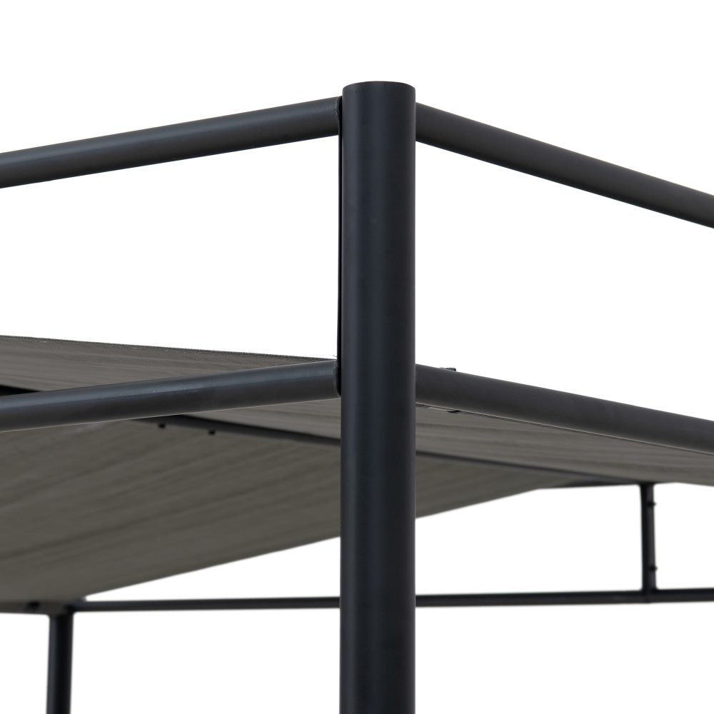 SUNJOY 10x10 Darkeford Metal Pergola with Black Sling Fabric Canopy