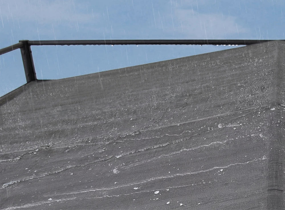 SUNJOY 10x10 Darkeford Metal Pergola with Sling Fabric Canopy - Black