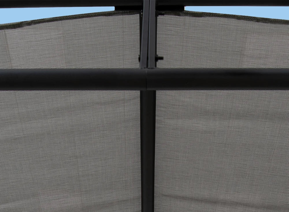 SUNJOY 10x10 Darkeford Metal Pergola with Sling Fabric Canopy - Black