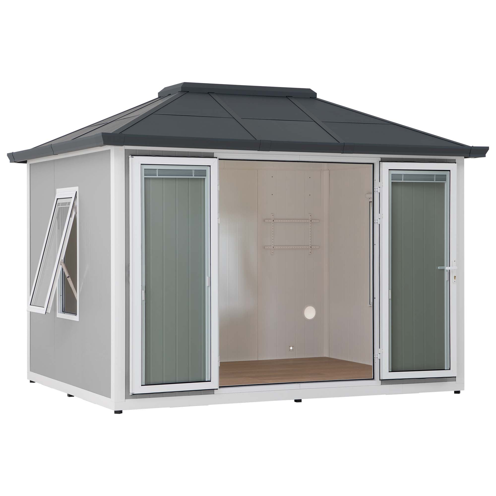 BEYOND SHED 10x12.6 Backyard Office Shed with Floors, Windows, and Lockable Doors.