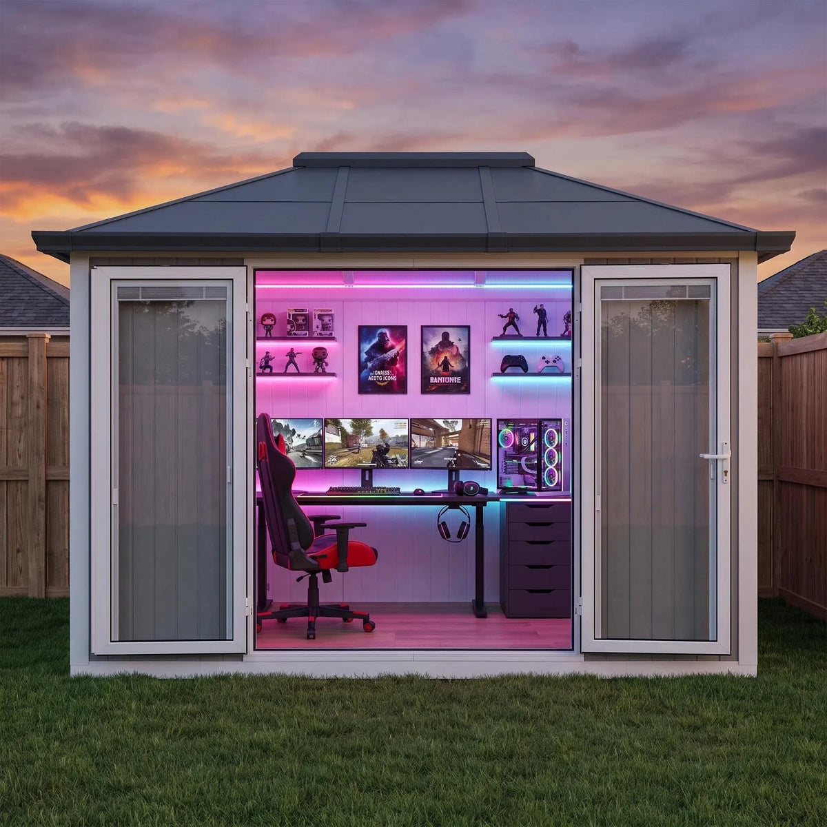 Esquire Beyond Shed Outdoor Room, 10x12.5 - Tan / Gray