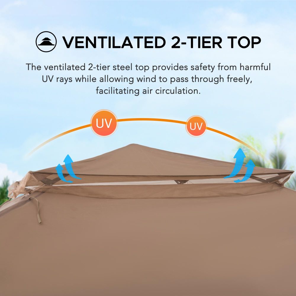 SUNJOY 11x11 Pop Up Gazebo Tent with Netting and Carry Bag.