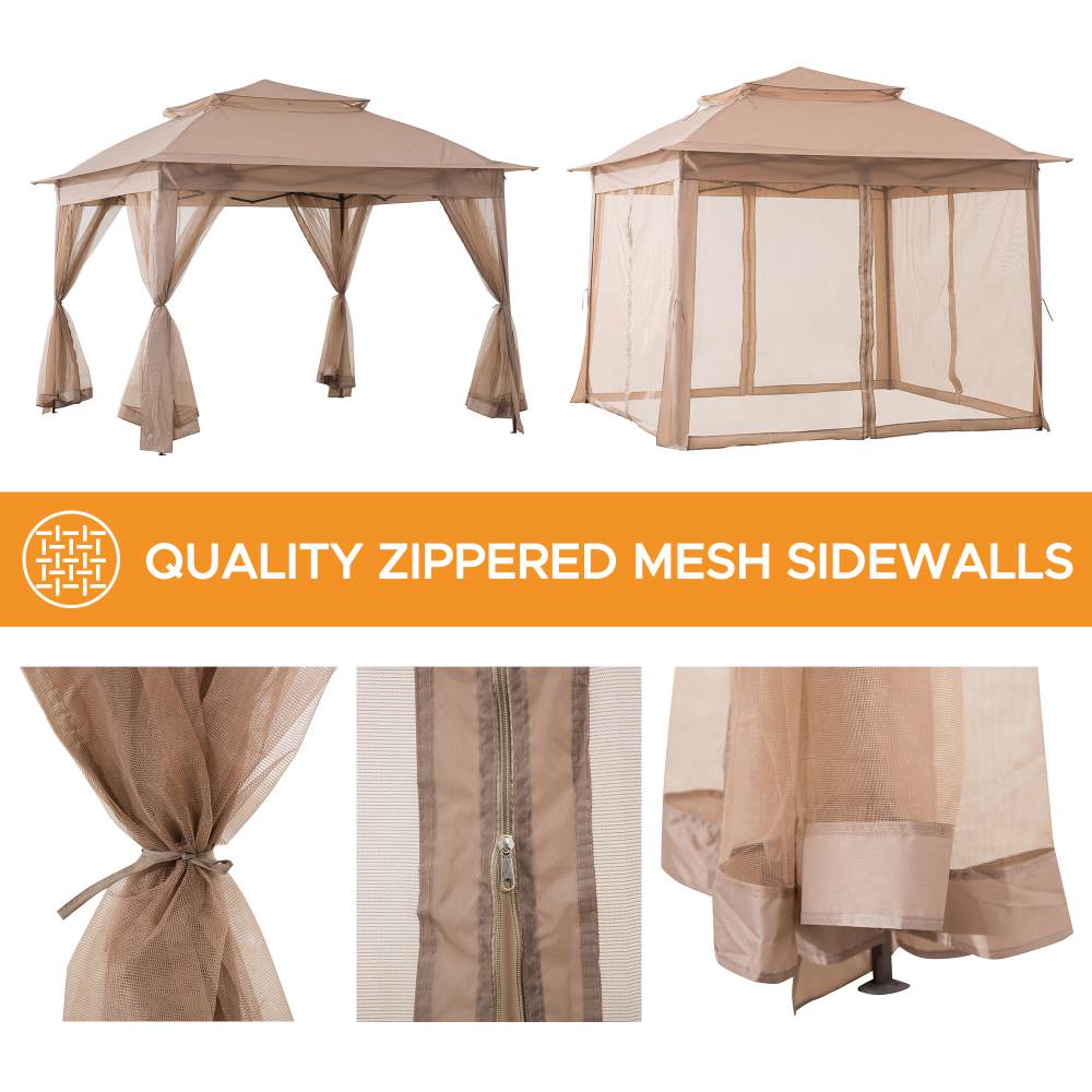 SUNJOY 11x11 Pop Up Gazebo Tent with Netting and Carry Bag.