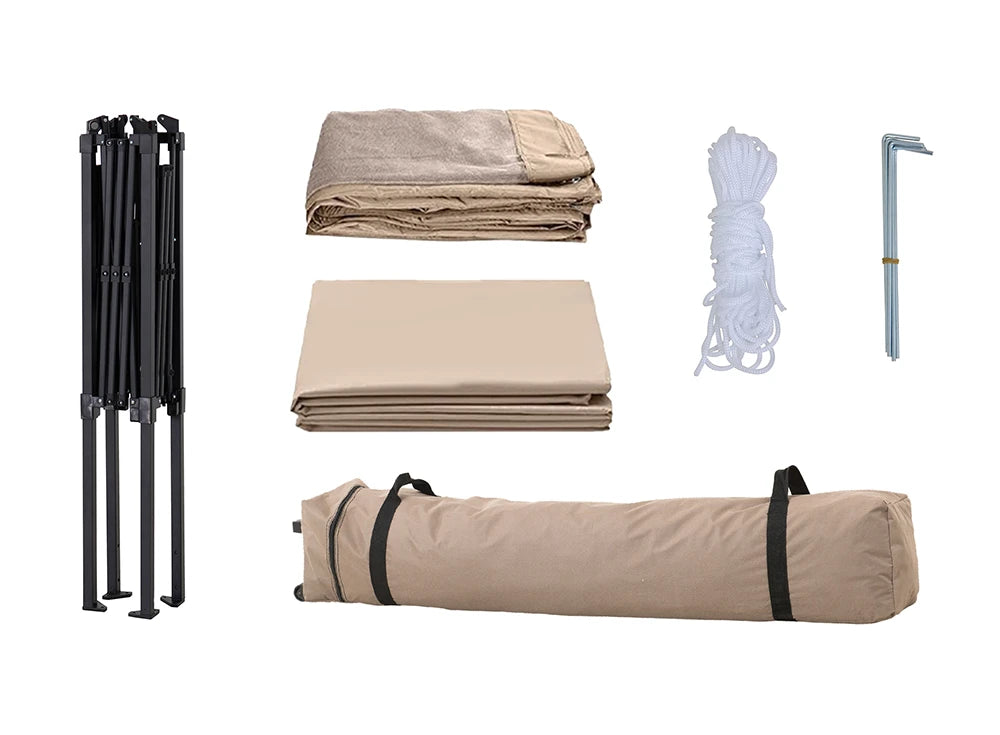 SUNJOY 11x11 Pop Up Gazebo Tent with Netting and Carry Bag - Khaki