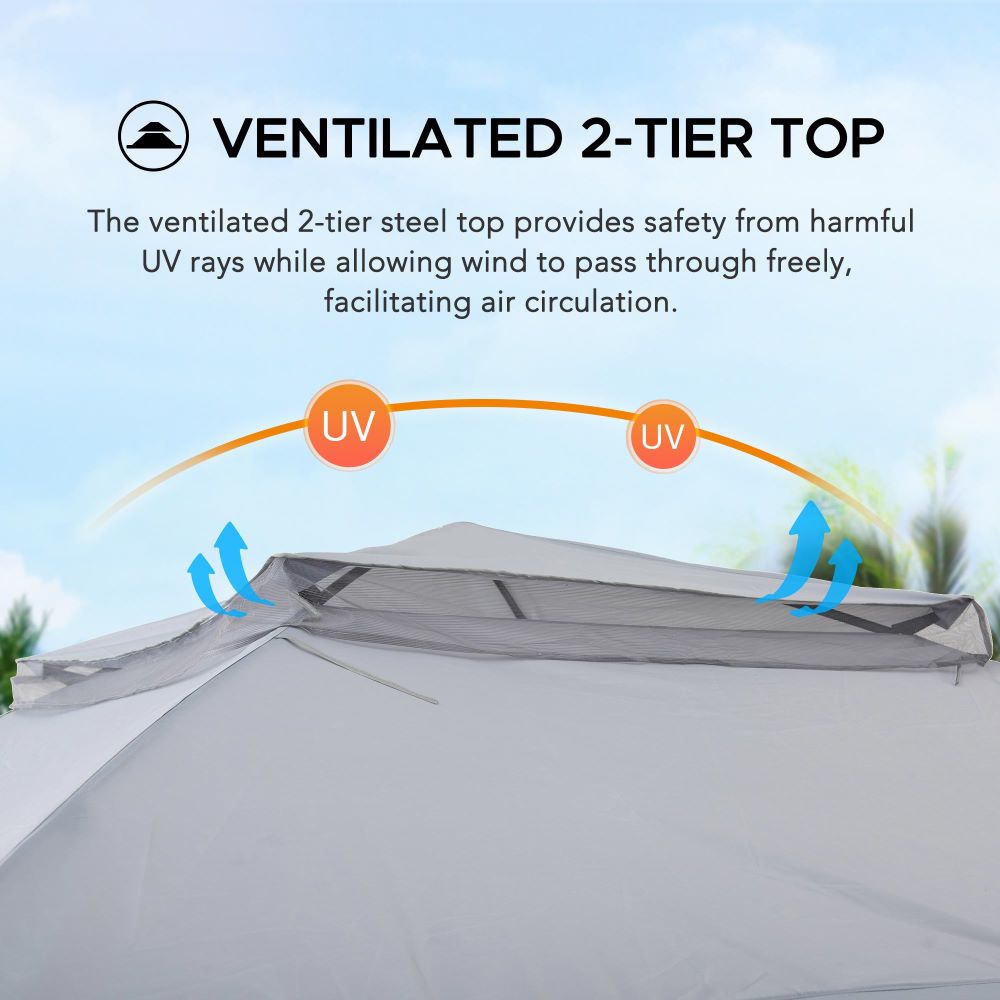 SUNJOY 11x11 Pop Up Gazebo Tent with Netting and Carry Bag.