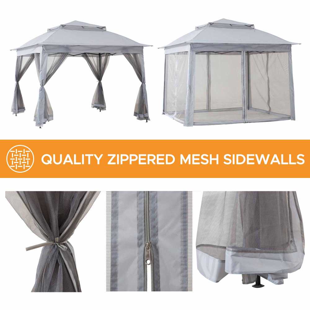 SUNJOY 11x11 Pop Up Gazebo Tent with Netting and Carry Bag.