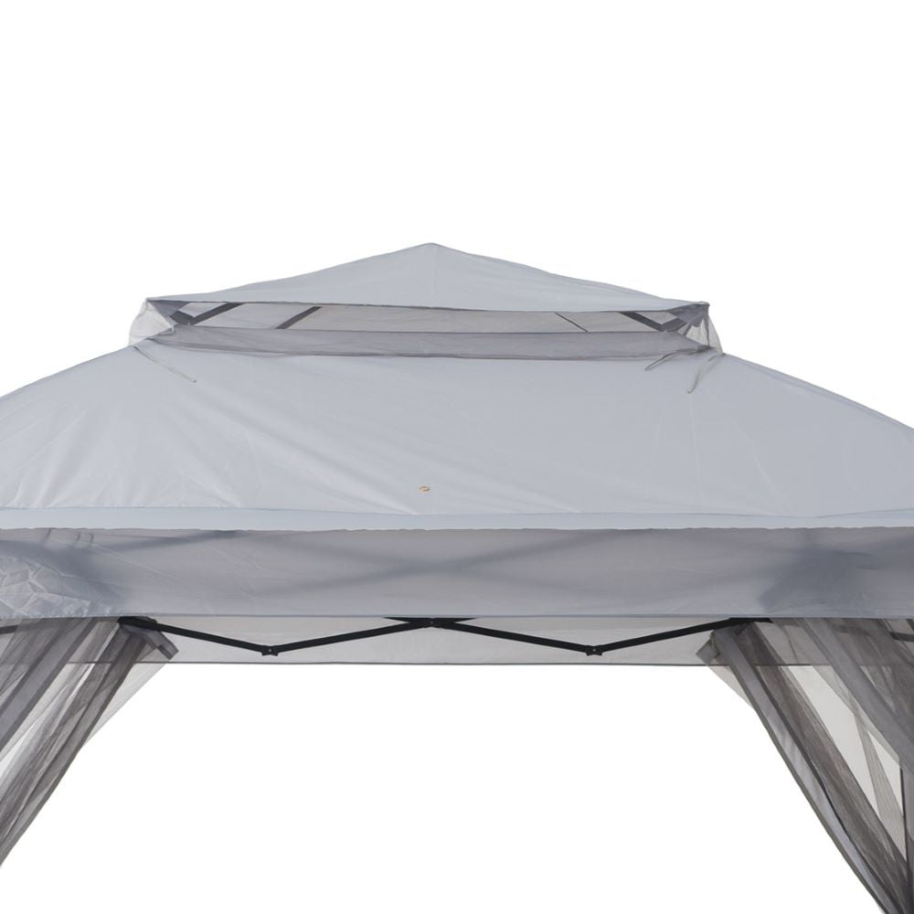 SUNJOY 11x11 Pop Up Gazebo Tent with Netting and Carry Bag - Grey