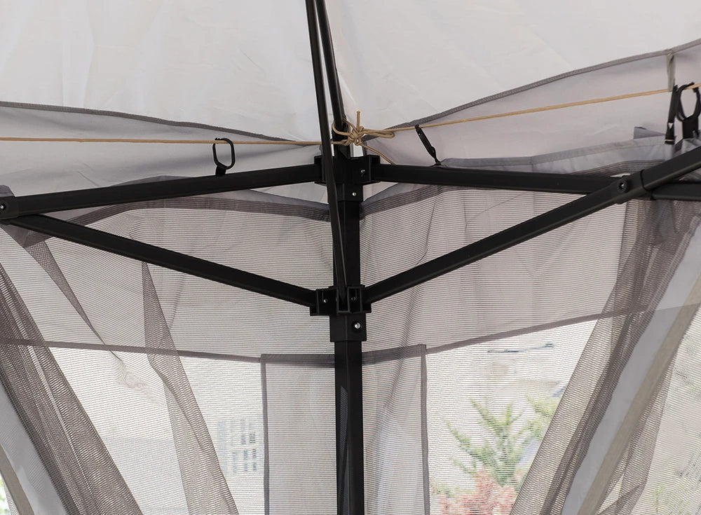 SUNJOY 11x11 Pop Up Gazebo Tent with Netting and Carry Bag - Light Gray